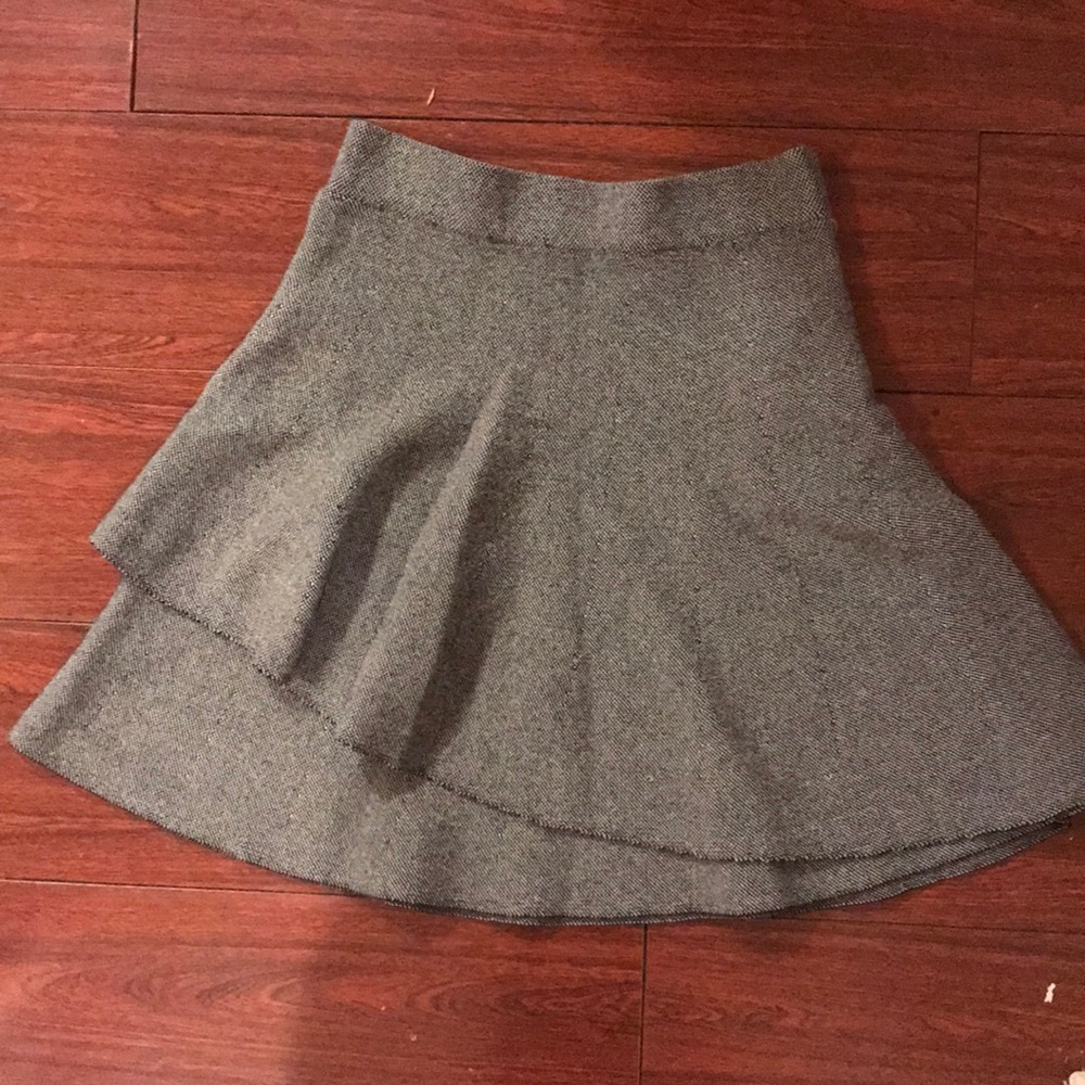 Zara Gray Asymmetrical Ruffle Skirt XS